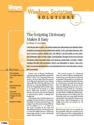 cover image of September 2003--Windows Scripting Solutions